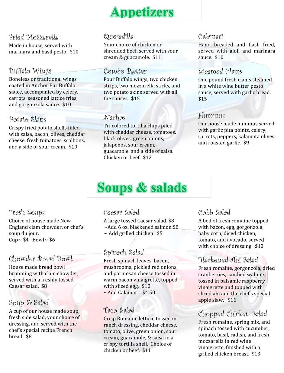Page two menu