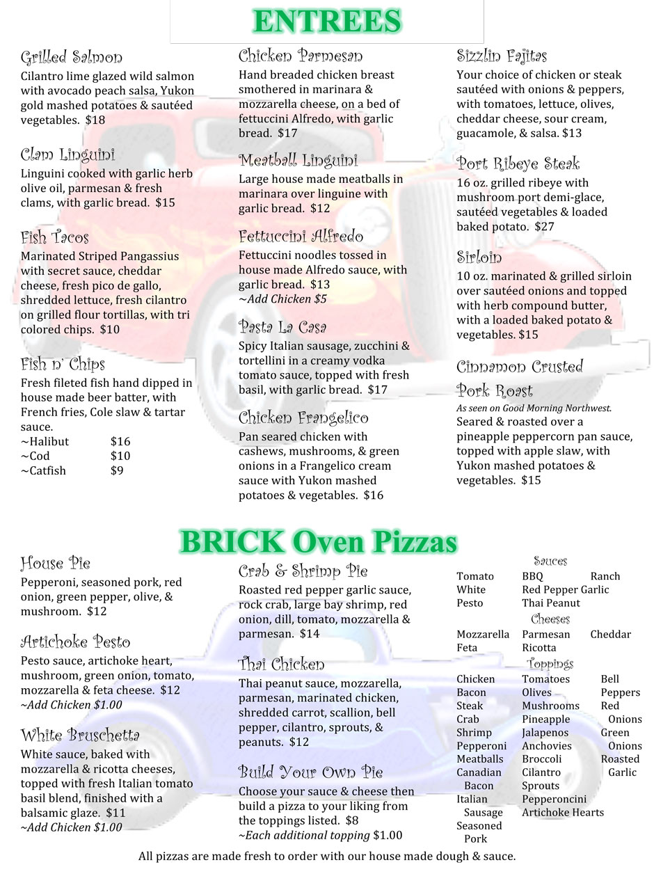Page three menu
